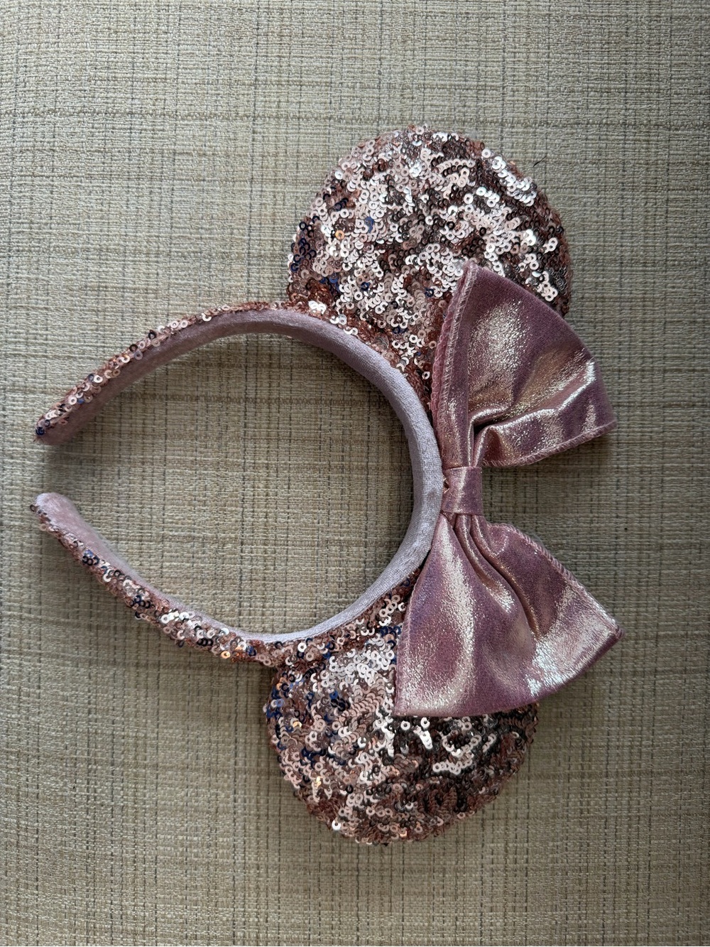Disney Rose Gold Sequin Minnie Ears Headband